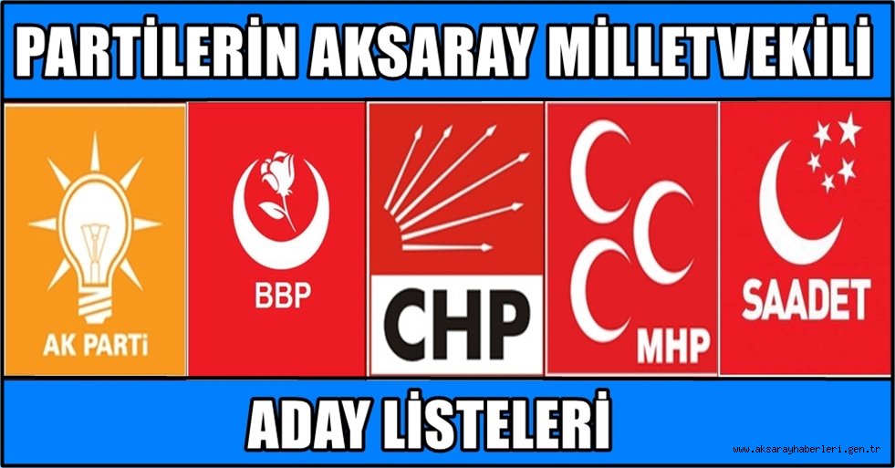 PARTİLERİN AKSARAY MİLLETVEKİLİ ADAY LİSTESİ