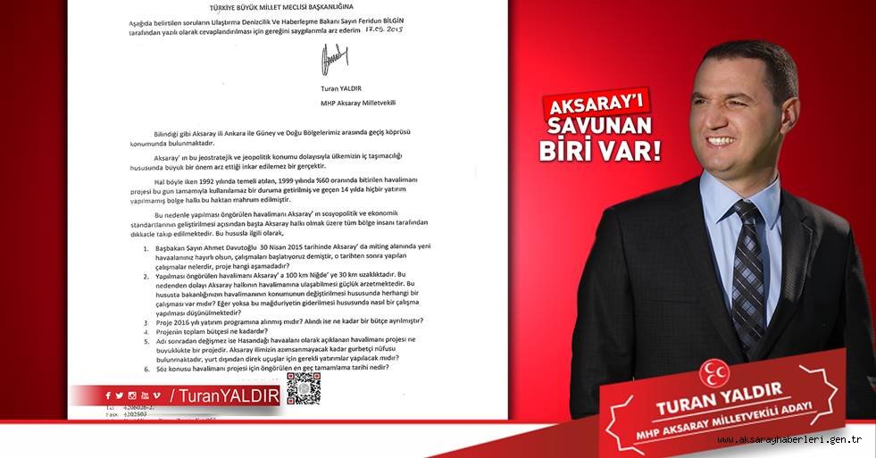 TURAN YALDIR: ARTIK AKSARAY'I SAVUNAN BİRİ VAR