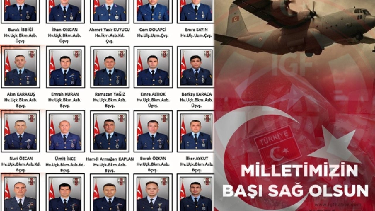 MSB şehitlerimizin kimliklerini paylaştı... Gürcistan-Azerbaycan sınırında düşen askeri uçaktaki 20 askerimiz şehit!
