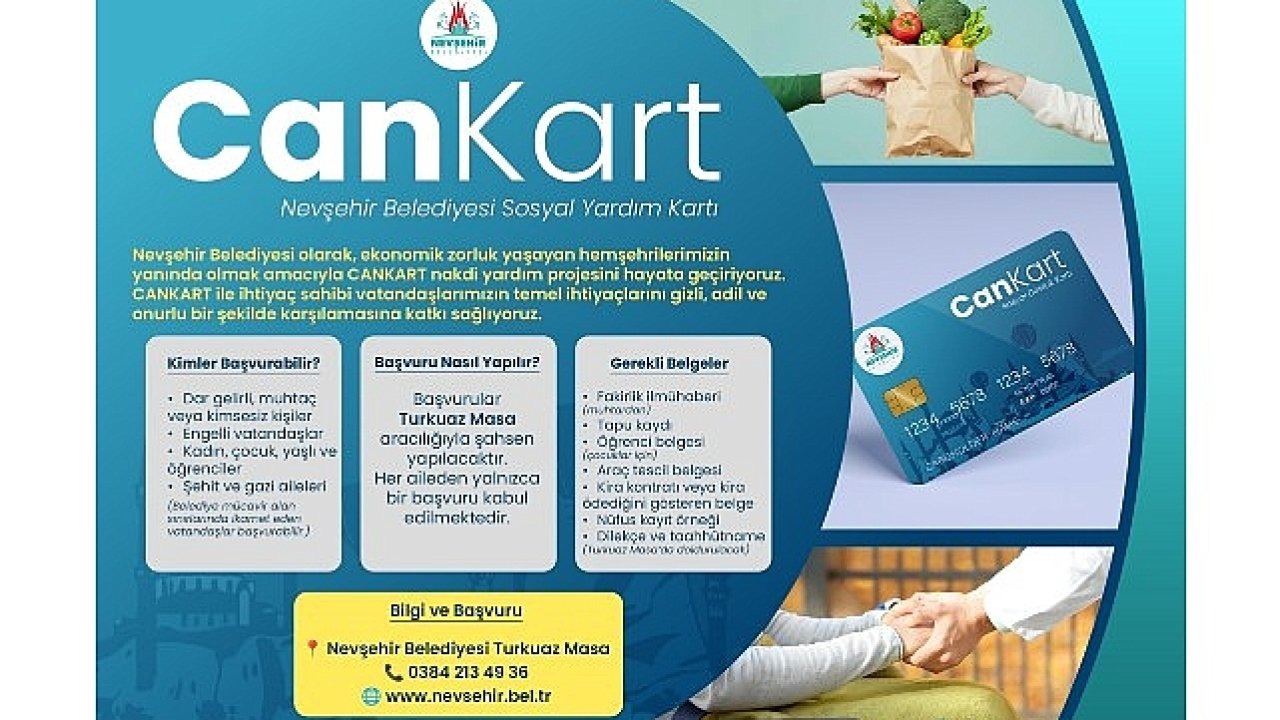 Nevşehir Belediyesi Sosyal Yardım Kartı “CANKART&quot; Hayata Geçiyor