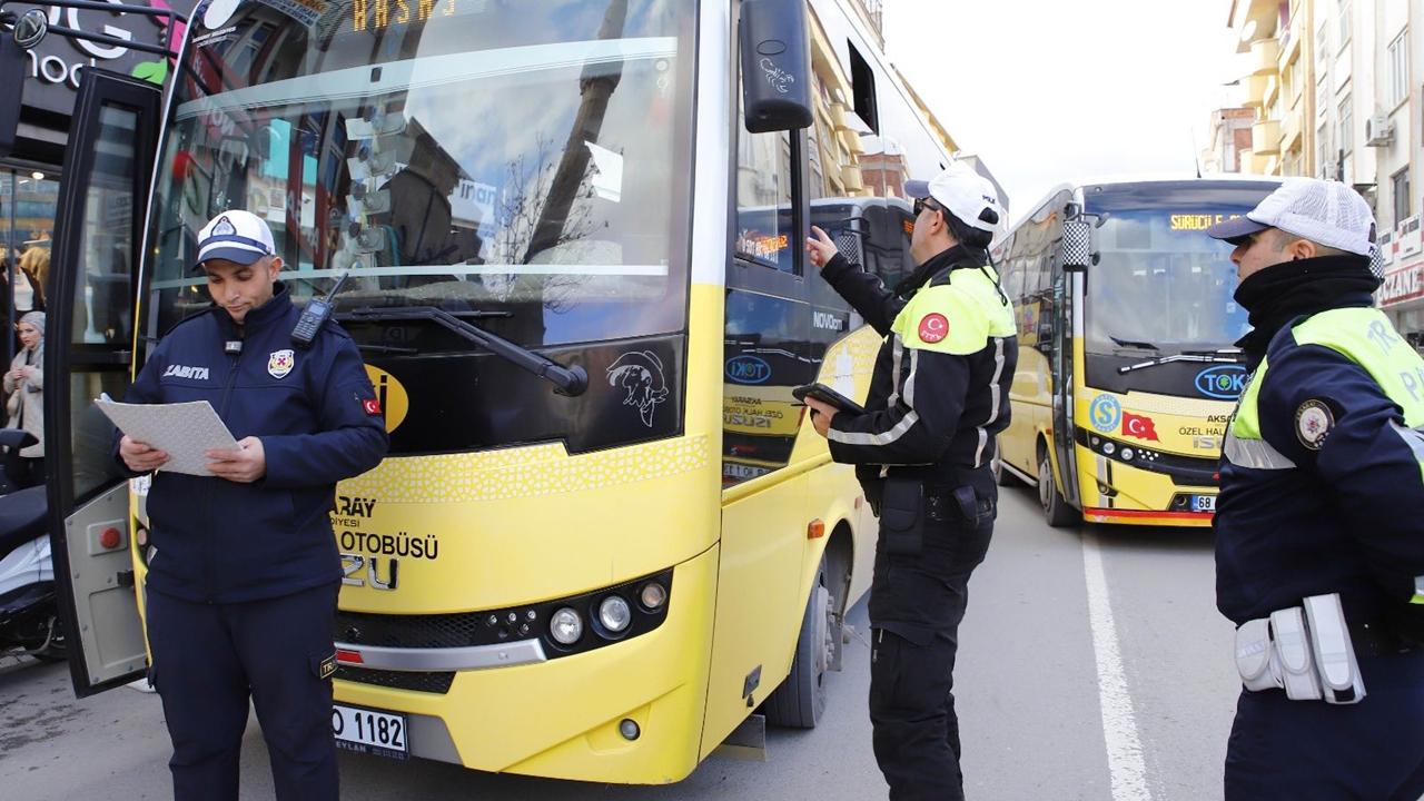 Aksaray’da Toplu Ulaşım Araçlarına Kapsamlı Denetim