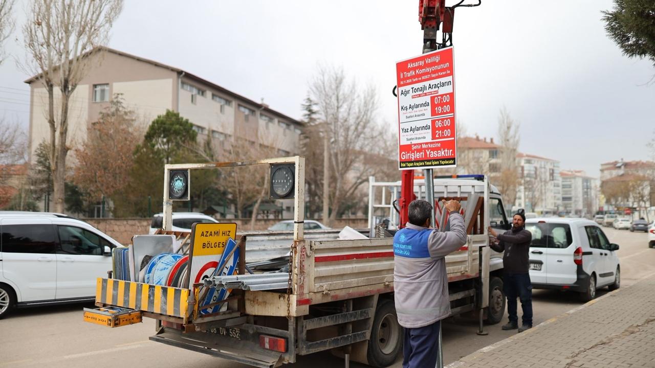 Aksaray'da Ağır Tonajlı Araçlar Belirli Saatlerde Şehir merkezine girişleri Yasaklandı