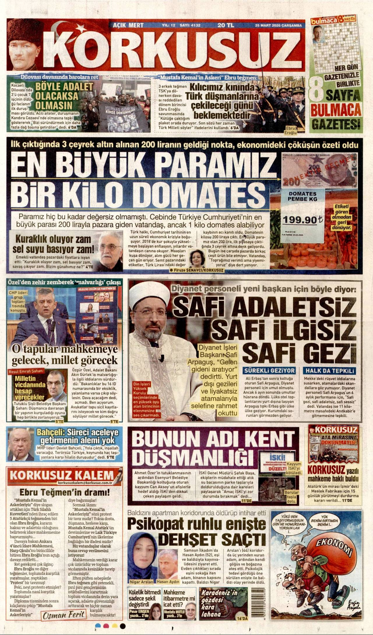 Korkusuz Gazetesi Gazete Manşeti