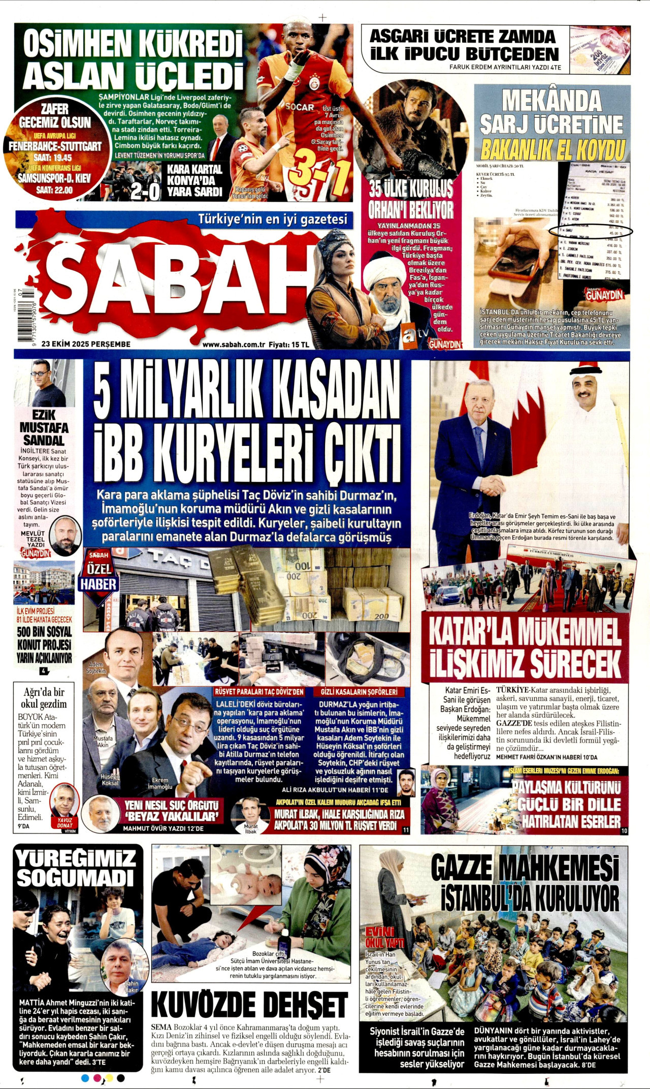 SABAH Gazete Manşeti