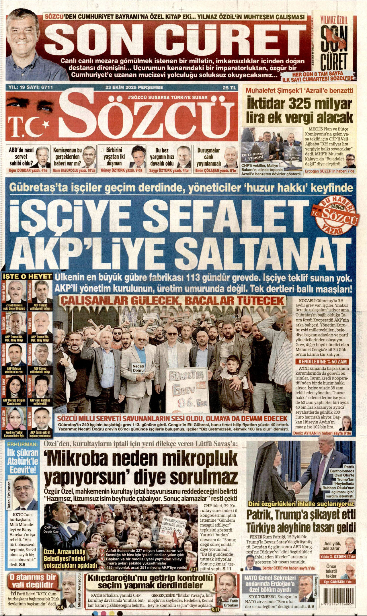 SÖZCÜ Gazete Manşeti