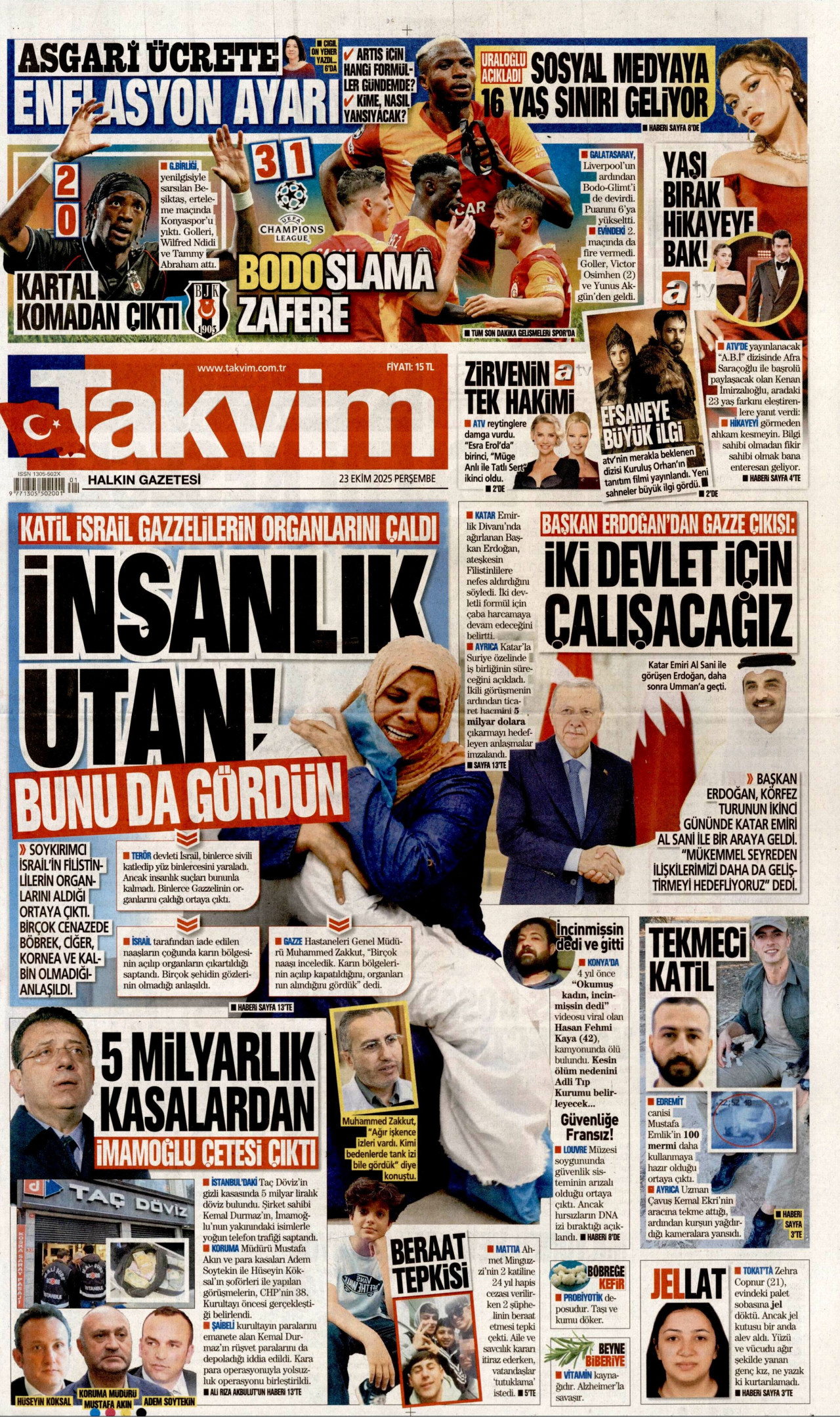 TAKVİM Gazete Manşeti