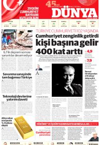 DÜNYA Gazete Manşeti