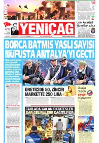 Yeniçağ Gazetesi Gazete Manşeti