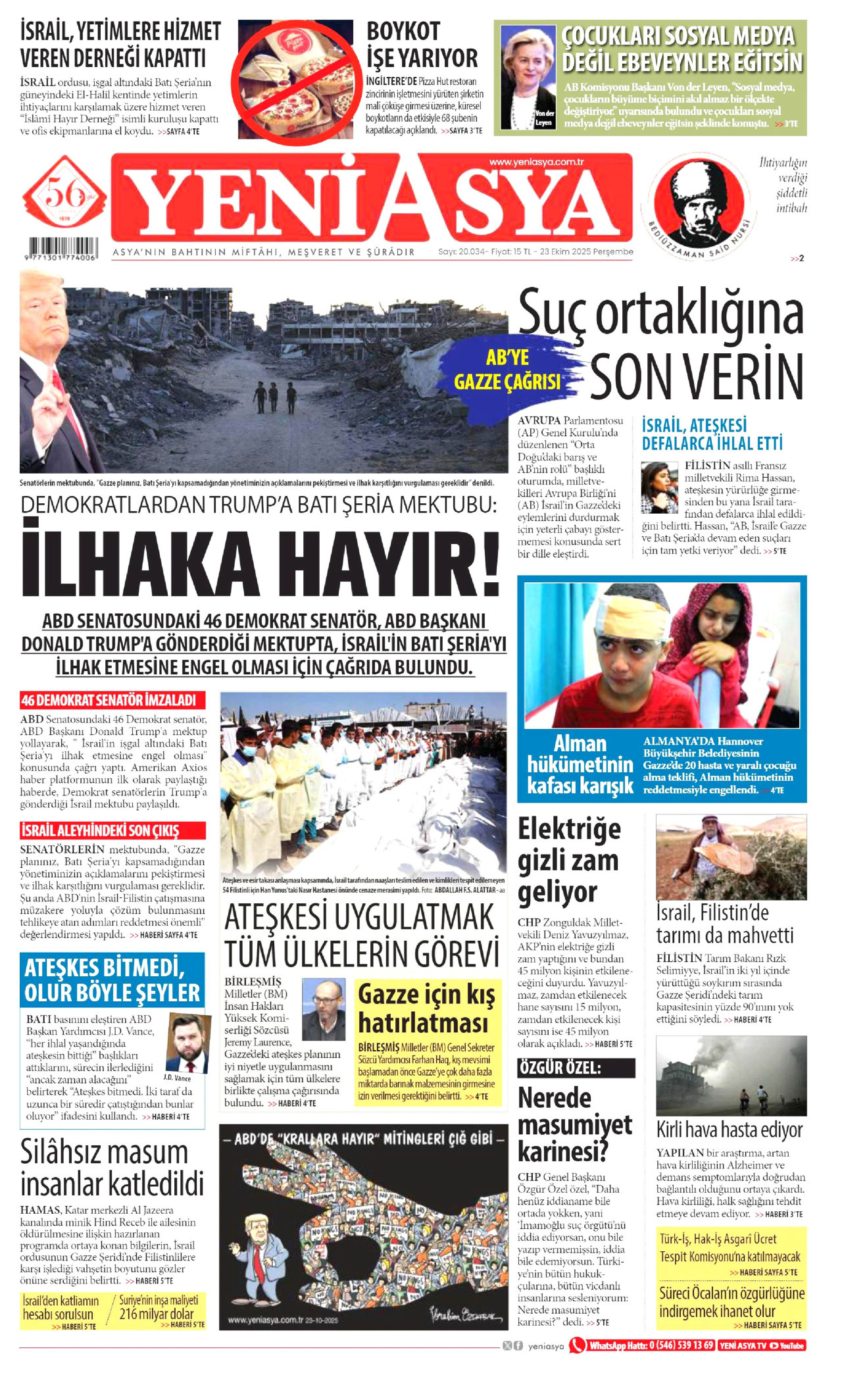 YENİ ASYA Gazete Manşeti