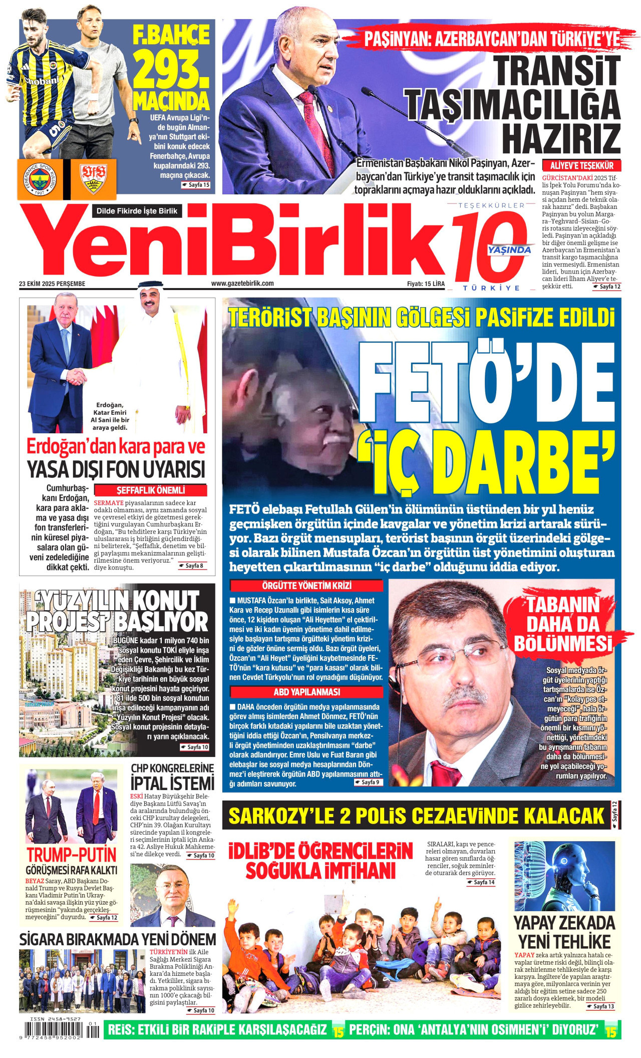 YENİBİRLİK Gazete Manşeti